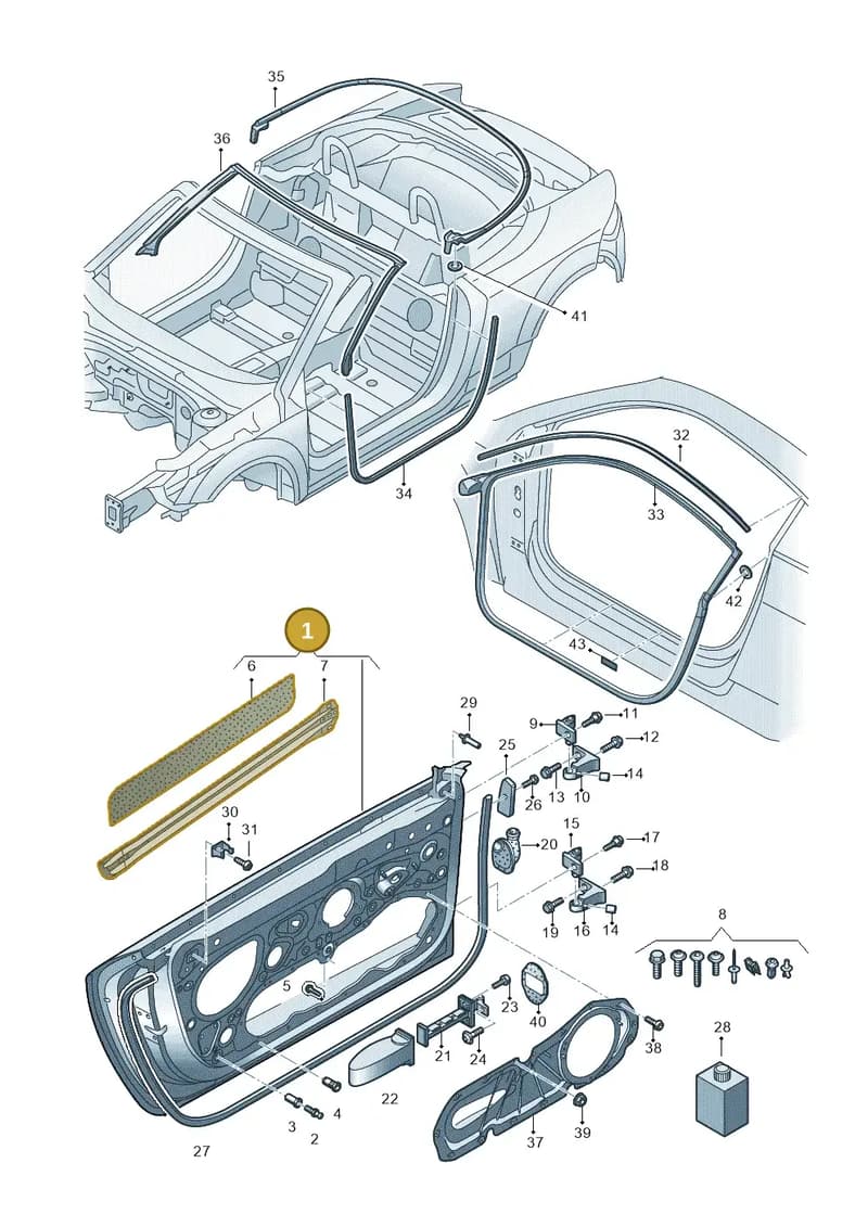 8S0831052A — Audi TT RS (2016-2023) diagram 850831100, position 1
