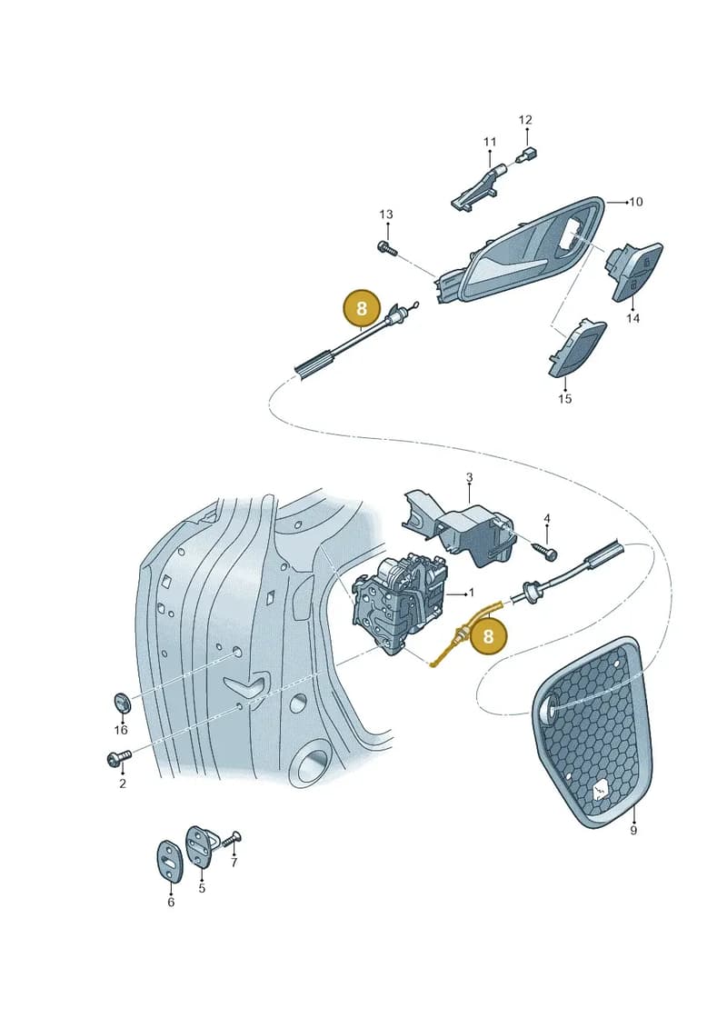 8S0837085B — Audi A3 Cabriolet (2016-2020) diagram 891837300, position 8