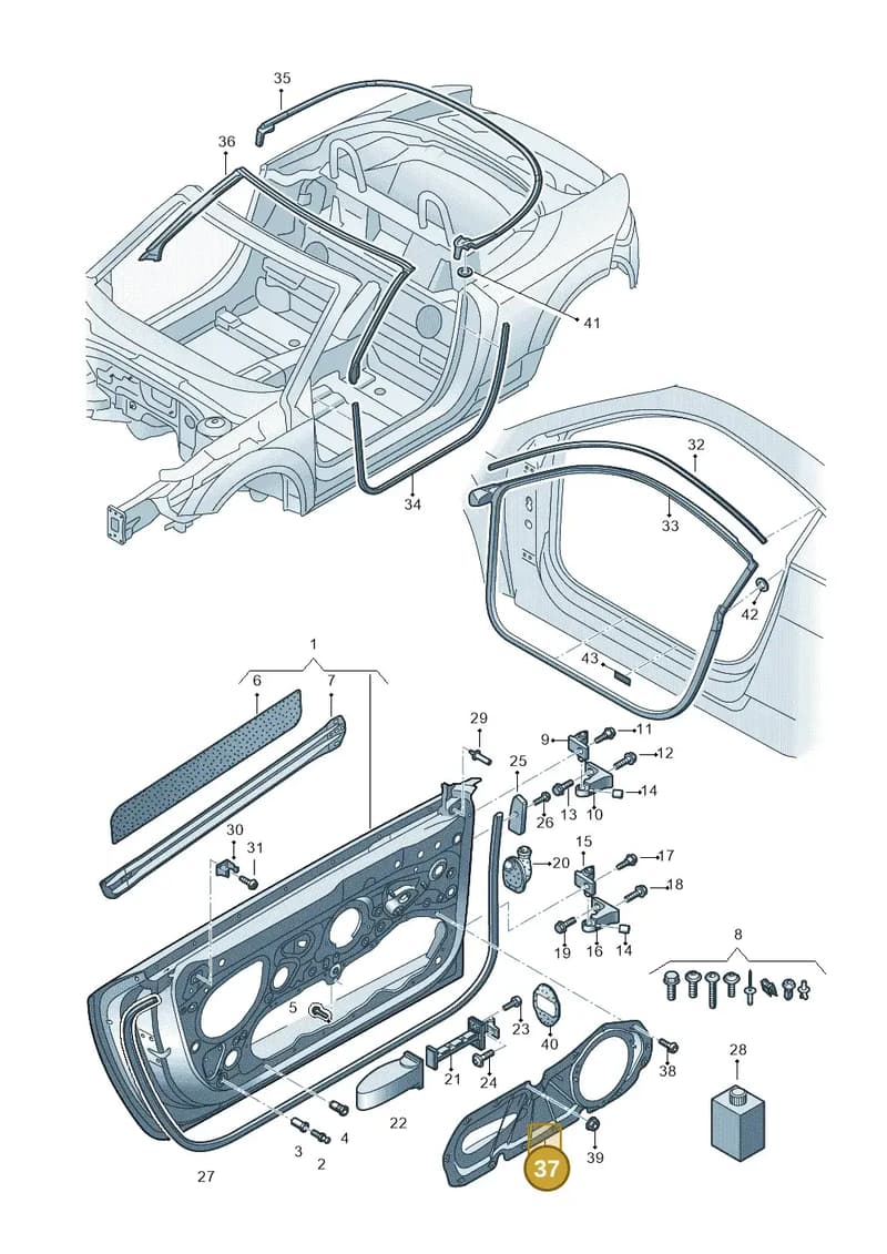 8S0837103A — Audi TT RS (2016-2023) diagram 850831100, position 37
