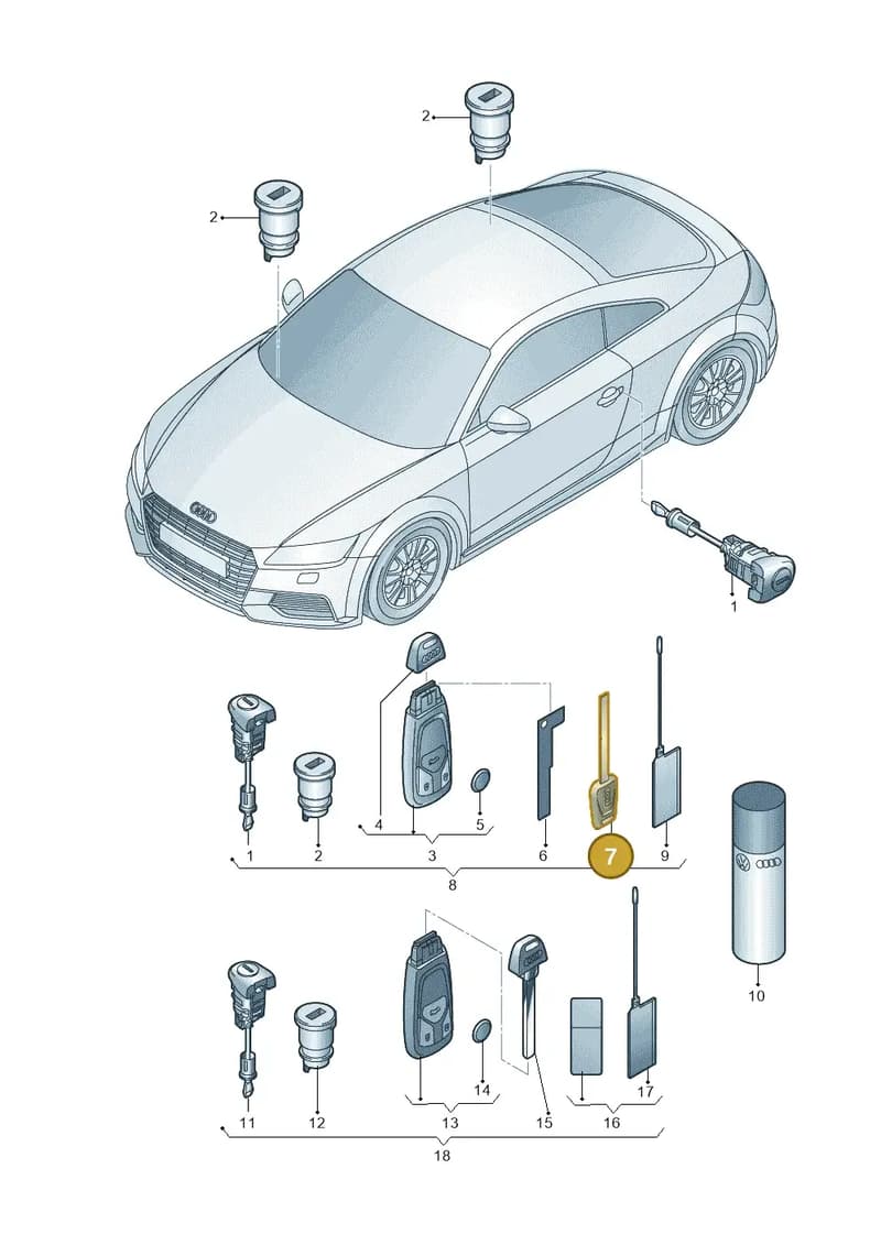 8S0837216AROH — Audi TTS (2014-2023) diagram 850837100, position 7