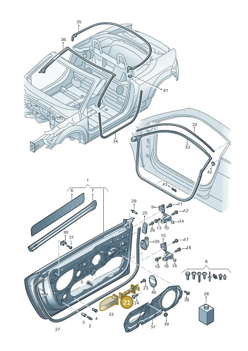 8S0837249 — Audi TT RS (2016-2023) diagram 850831100, position 21