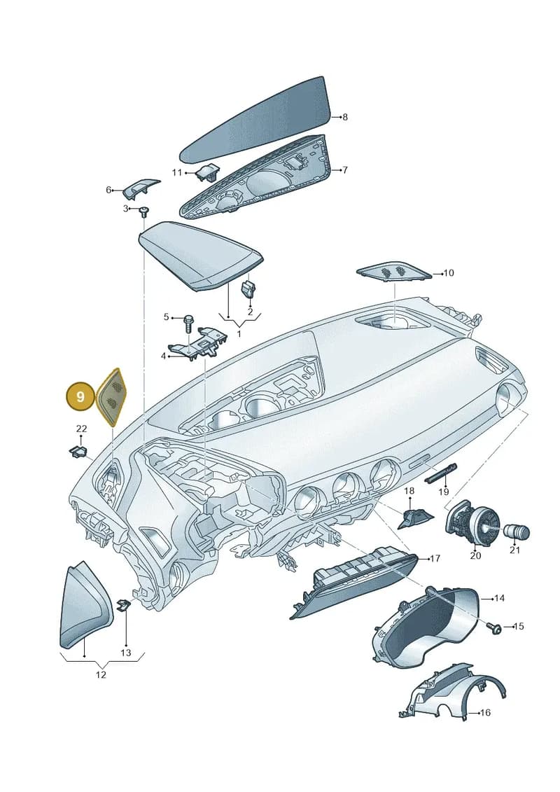 8S0857227A6PS — Audi TT RS (2016-2023) diagram 850857150, position 9