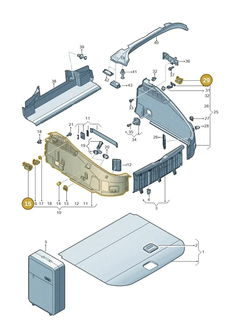 8S0863641 — Audi TT RS (2016-2023) diagram 850863900, position 15+29