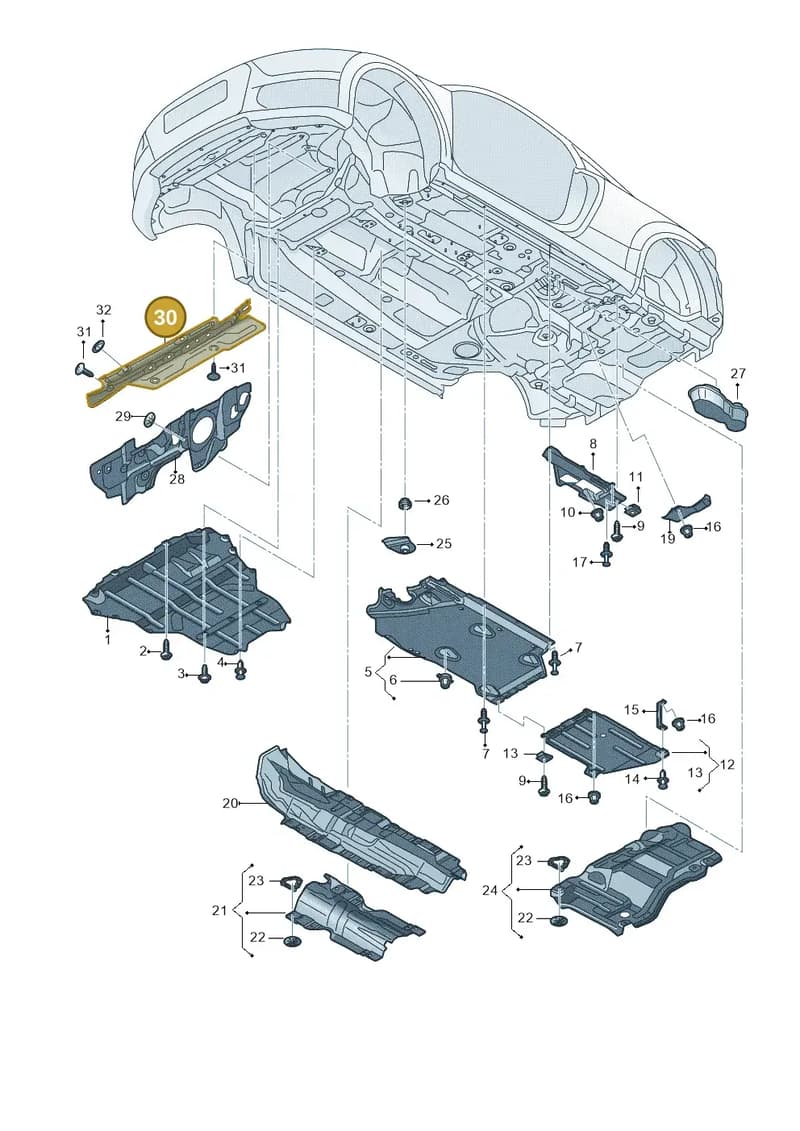 8S0863993A — Audi TT RS (2016-2023) diagram 898825000, position 30