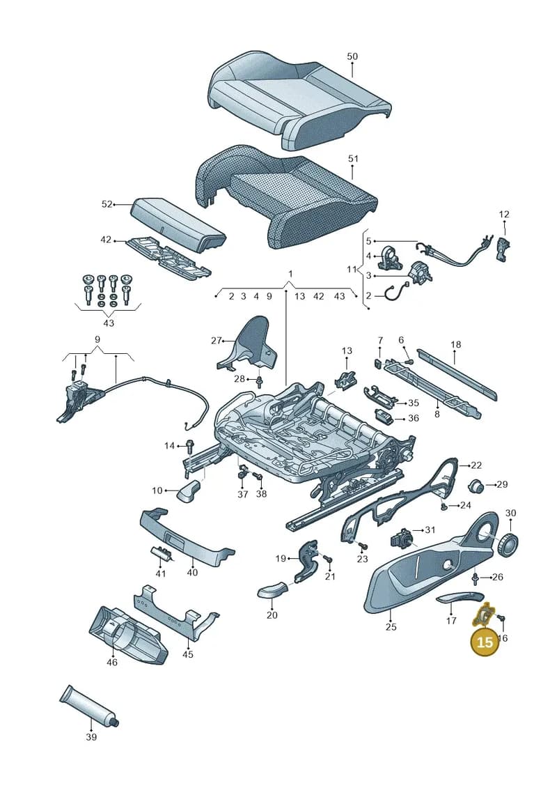 8S0881093 — Audi RS5 Sportback (2017-2025) diagram 897881000, position 15
