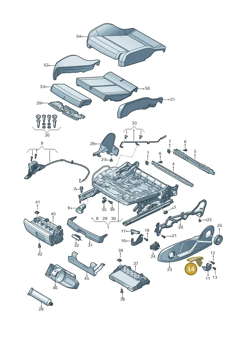 8S08812534PK — Audi TT RS (2016-2023) diagram 850881000, position 14