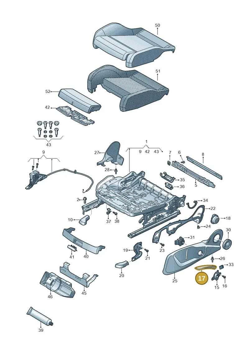 8S08812544PK — Audi RS4 Avant (2017-) diagram 849881000, position 17