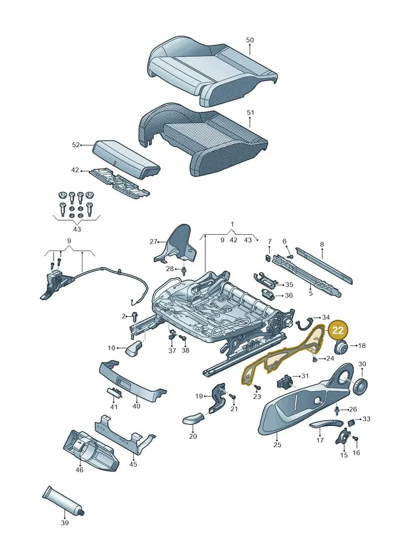 8S0881559 — Audi RS4 Avant (2017-2025) diagram 849881000, position 22