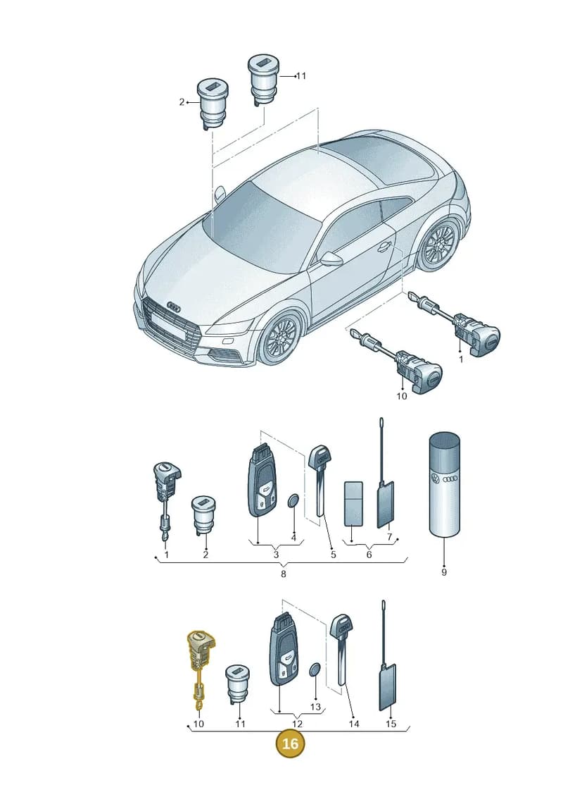 8S0898374BBAIF — Audi TTS (2014-2023) diagram 850837013, position 16