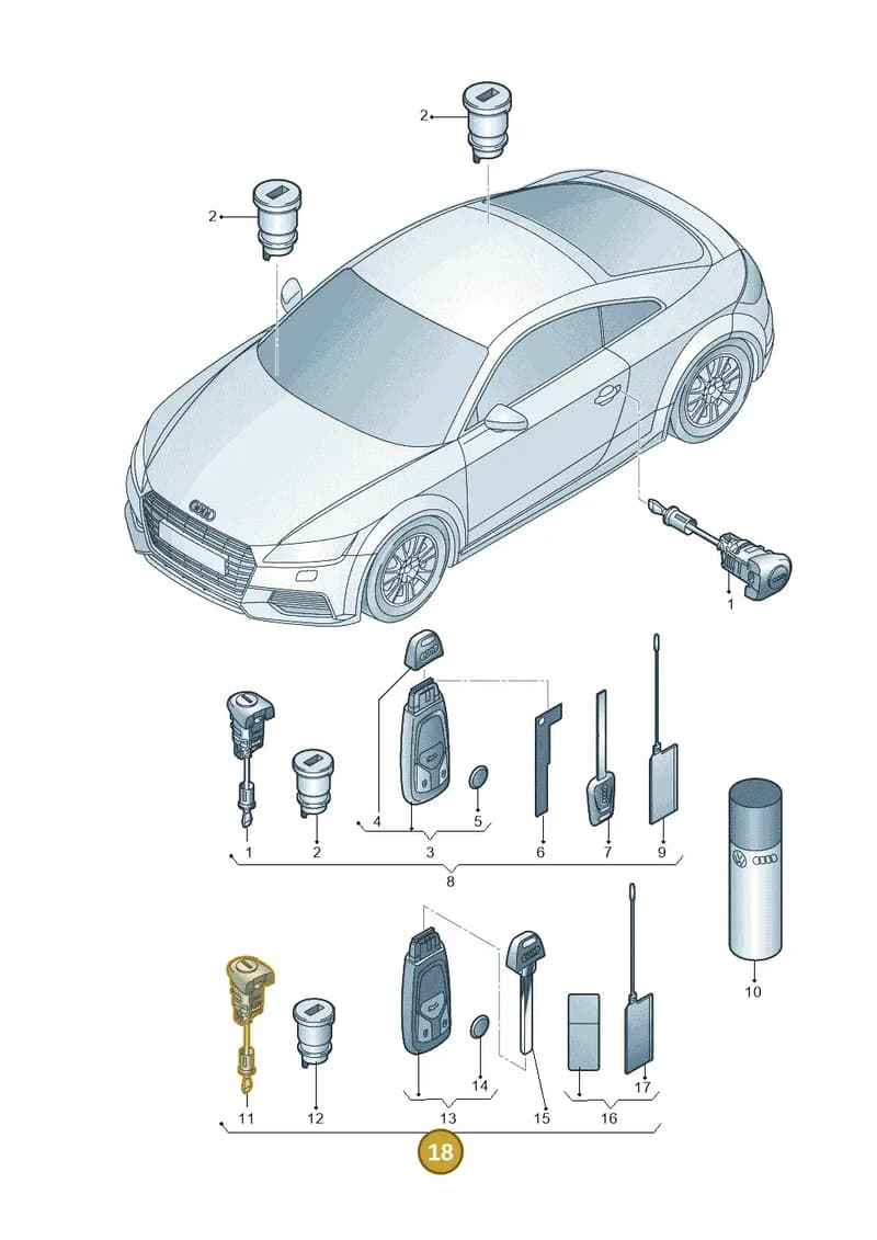 8S0898374LAIF — Audi TTS (2014-2023) diagram 850837100, position 18