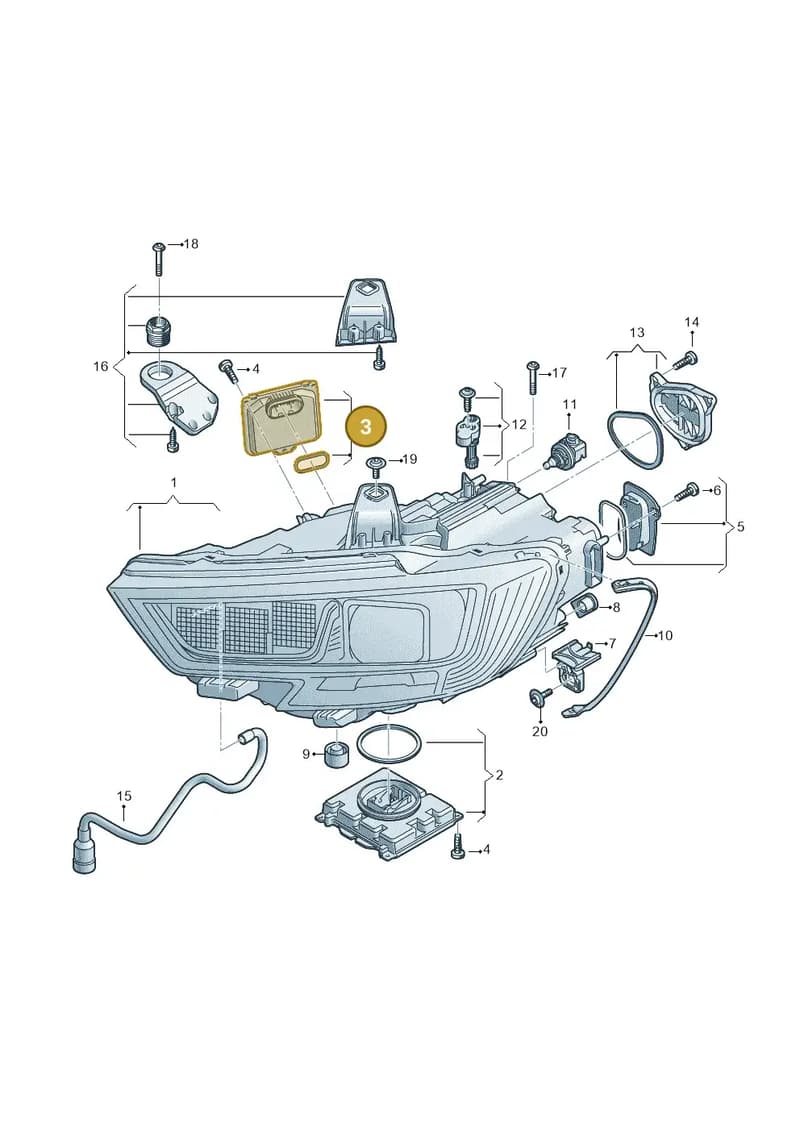 8S0907397D — Audi RS3 Limousine (2017-2020) diagram 890941100, position 3