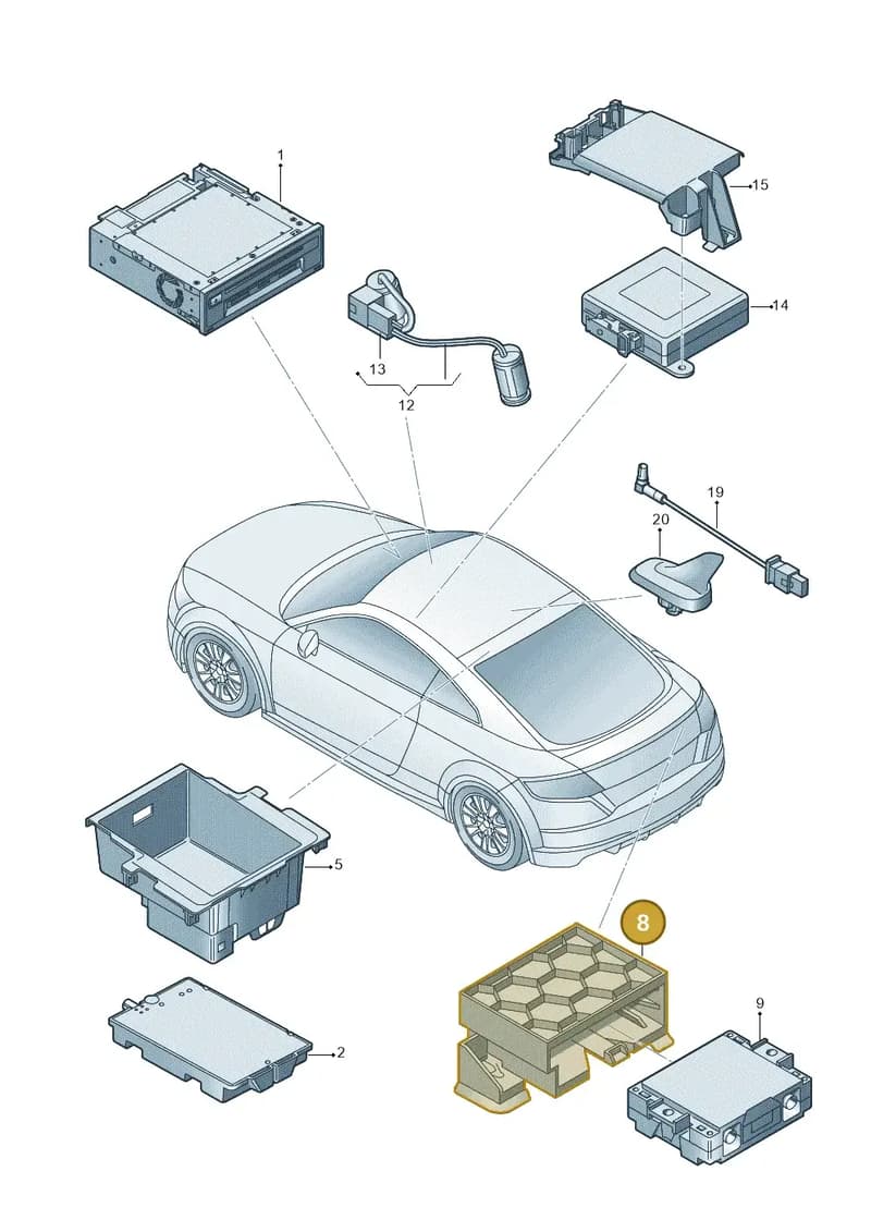 8S0907471 — Audi TT RS (2016-2023) diagram 850035550, position 8