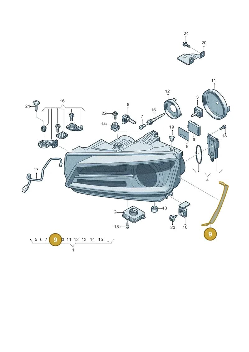 8S0941191 — Audi TT RS (2016-2023) diagram 850941000, position 9