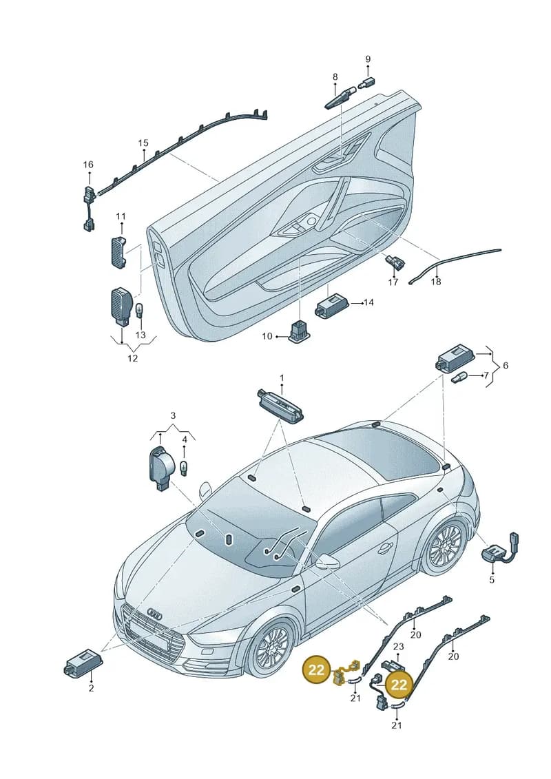 8S0947355 — Audi TT RS (2016-2023) diagram 850947100, position 22