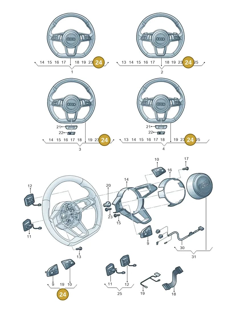 8S0951523B — Audi TTS (2014-2023) diagram 850419000, position 24