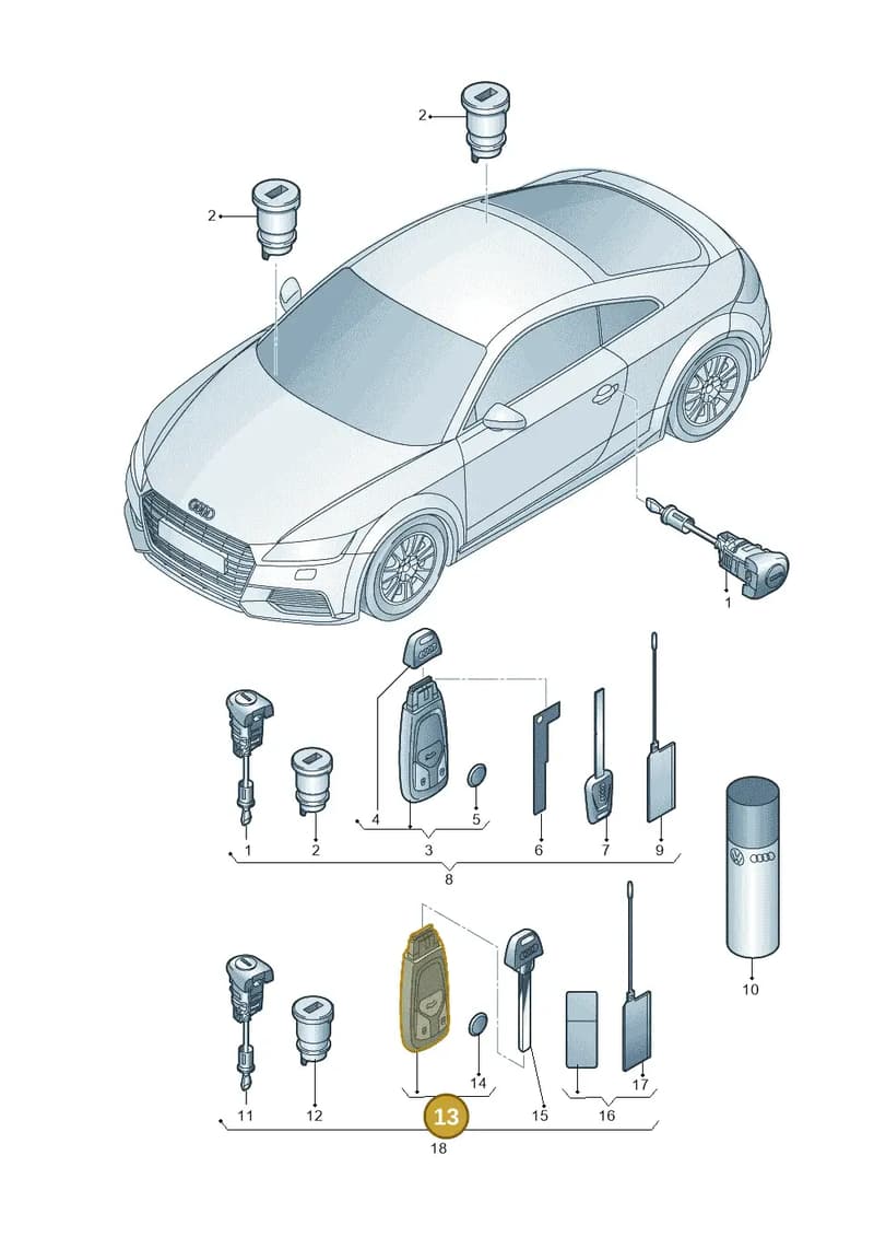 8S0959754BCTKE — Audi TTS (2014-2023) diagram 850837100, position 13