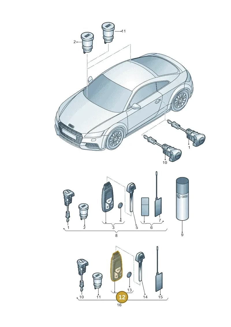 8S0959754FHTKE — Audi TTS (2014-2023) diagram 850837013, position 12
