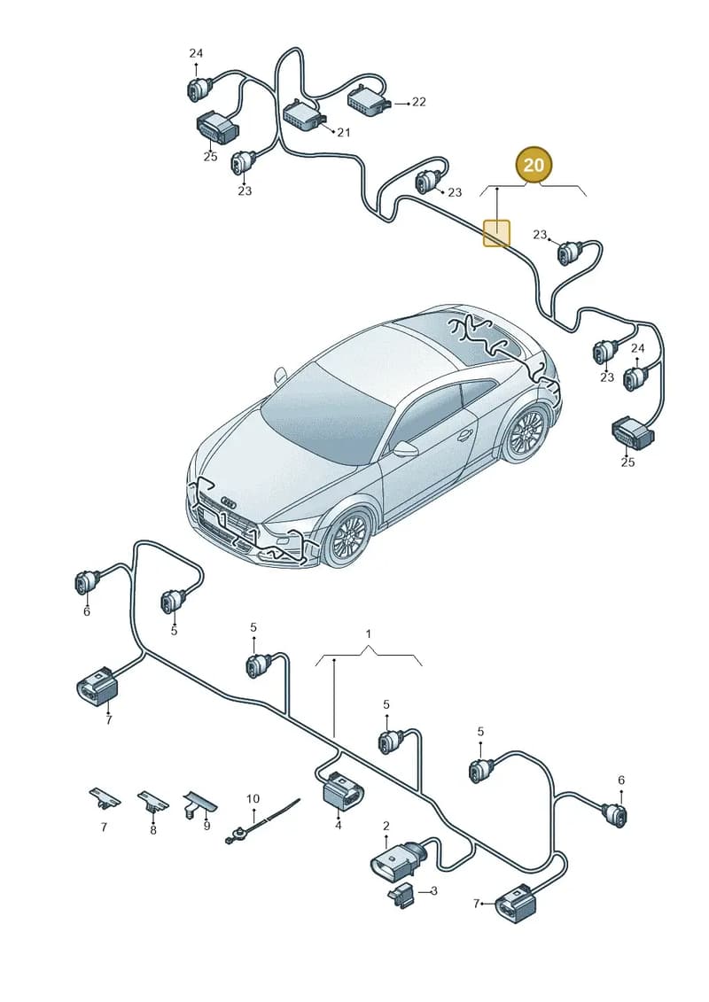 8S0971104D — Audi TT RS (2016-2023) diagram 850972500, position 20