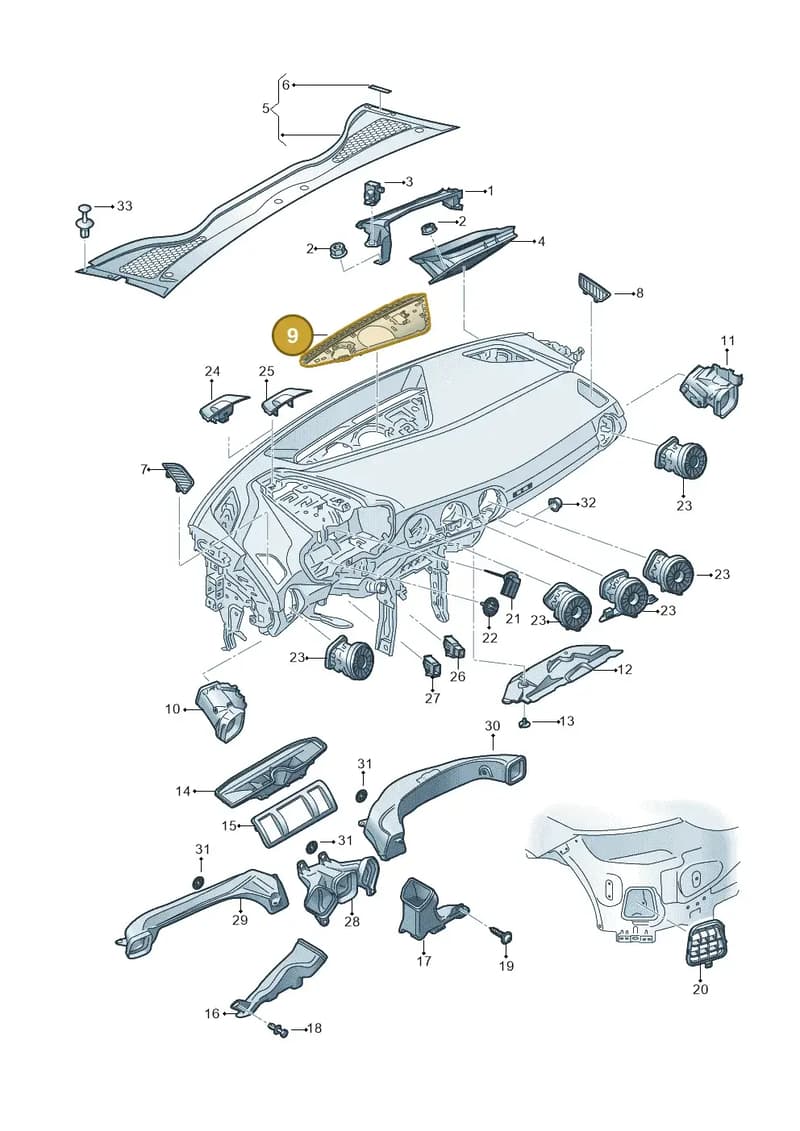8S1819635A6PS — Audi TT RS (2016-2023) diagram 850819300, position 9