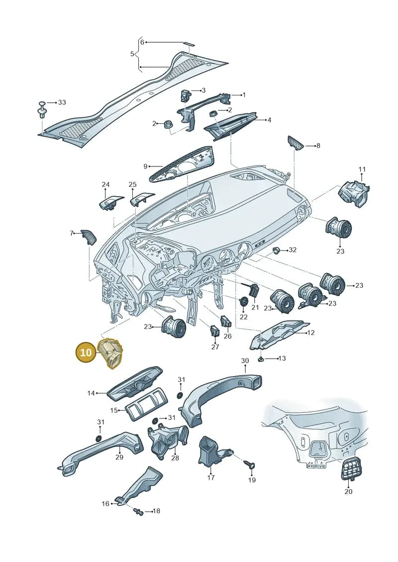 8S2819354 — Audi TT RS (2016-2023) diagram 850819300, position 10