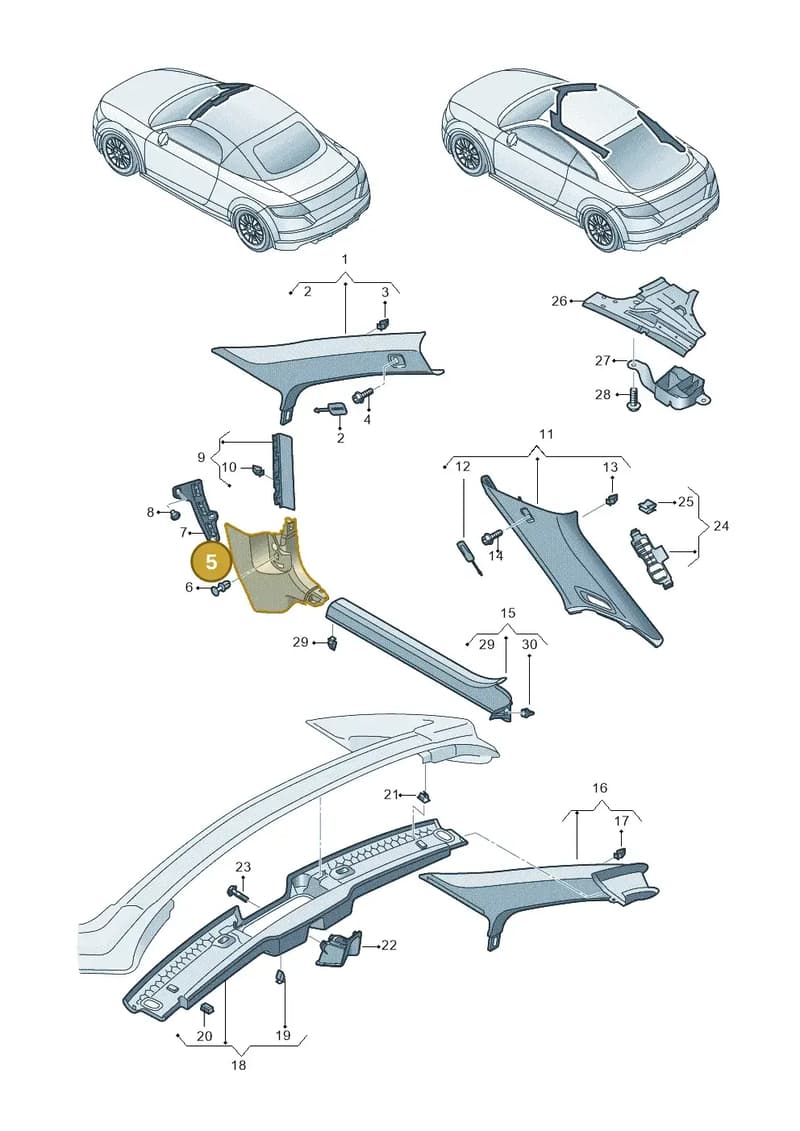 8S28672724PK — Audi TT RS (2016-2023) diagram 850867650, position 5