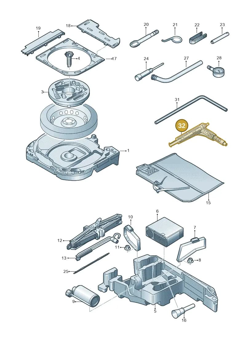 8S7011229 — Audi TT RS (2016-2023) diagram 898011100, position 32
