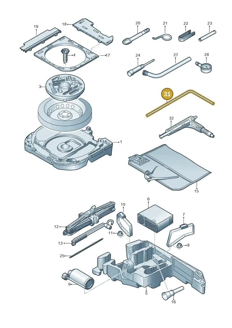 8S7012245 — Audi TT RS (2016-2023) diagram 898011100, position 31