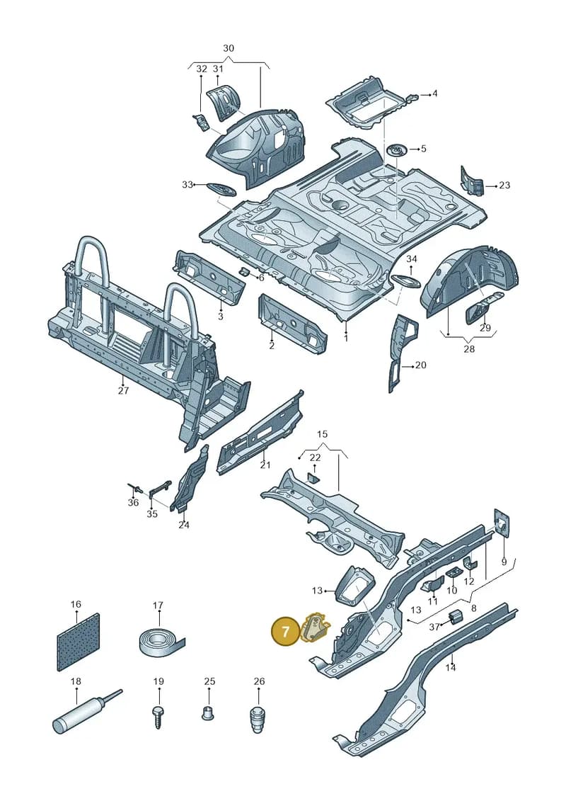 8S7801231 — Audi TT RS (2016-2023) diagram 850803110, position 7