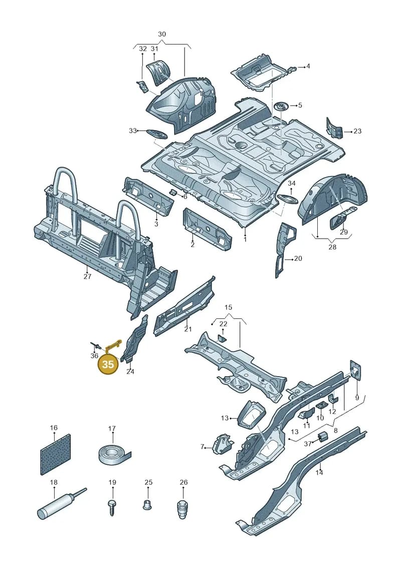 8S7802312 — Audi TT RS (2016-2023) diagram 850803110, position 35