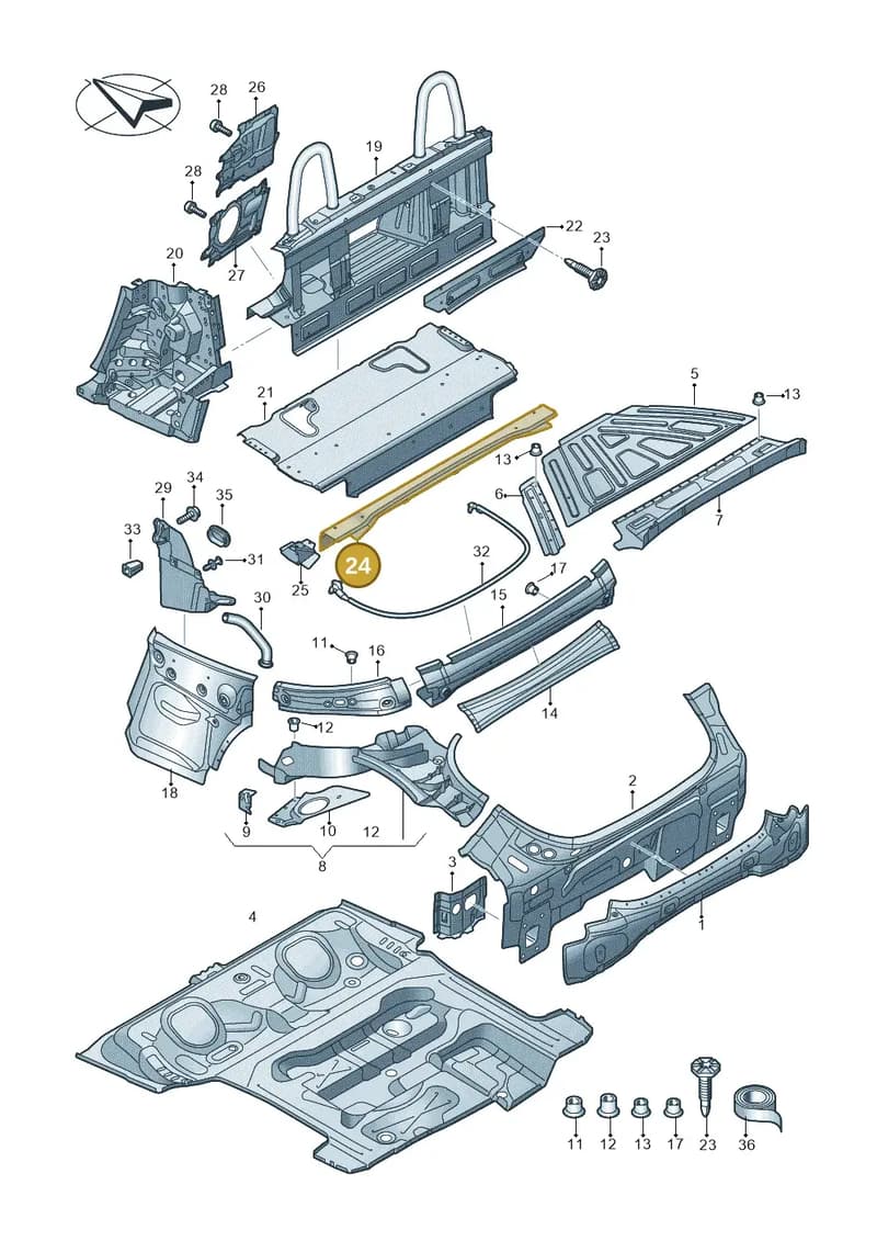 8S7803231A — Audi TT RS (2016-2023) diagram 850813100, position 24