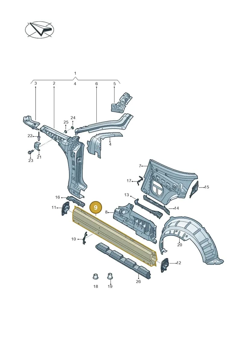 8S7803765 — Audi TT RS (2016-2023) diagram 850809100, position 9