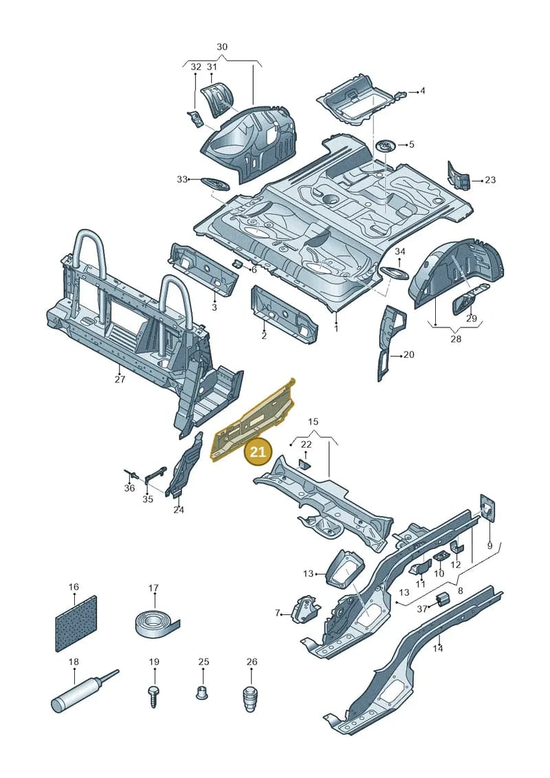 8S7806391 — Audi TT RS (2016-2023) diagram 850803110, position 21