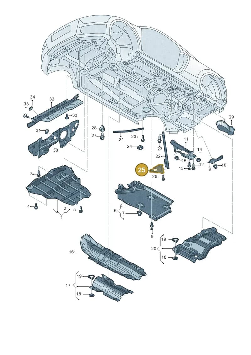 8S7806595A — Audi TT RS (2016-2023) diagram 898825100, position 25