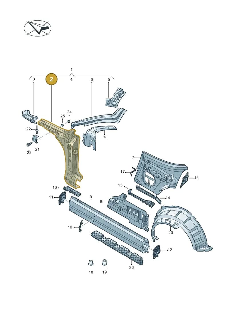8S7809206A — Audi TT RS (2016-2023) diagram 850809100, position 2