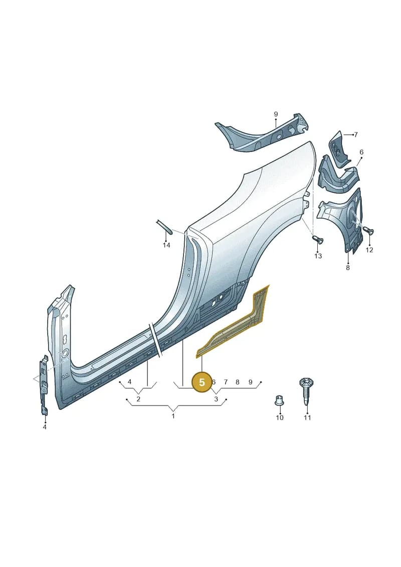 8S7809384 — Audi TT RS (2016-2023) diagram 850809600, position 5