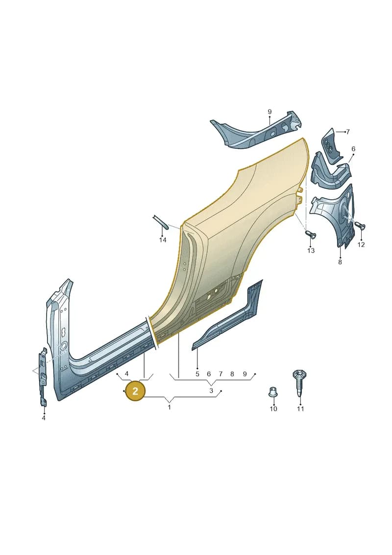 8S7809839 — Audi TT RS (2016-2023) diagram 850809600, position 2