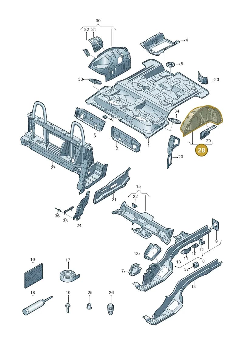 8S7809851TA — Audi TT RS (2016-2023) diagram 850803110, position 28