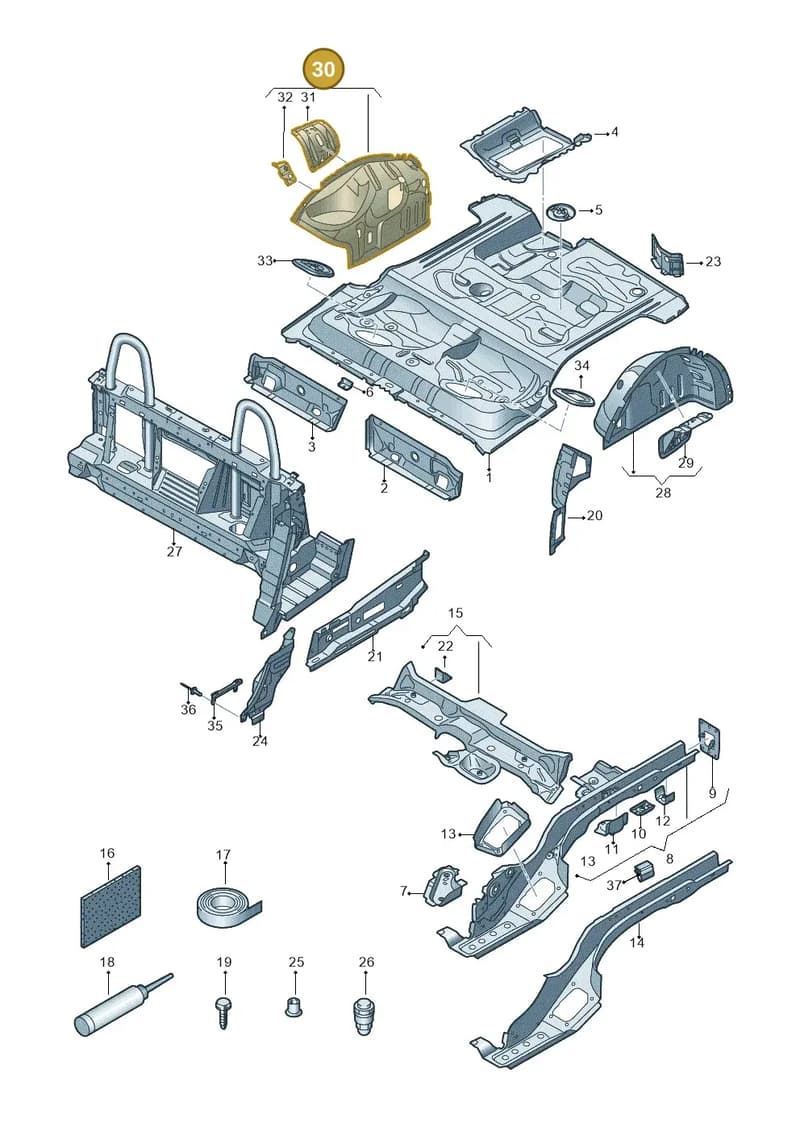 8S7809852TA — Audi TT RS (2016-2023) diagram 850803110, position 30