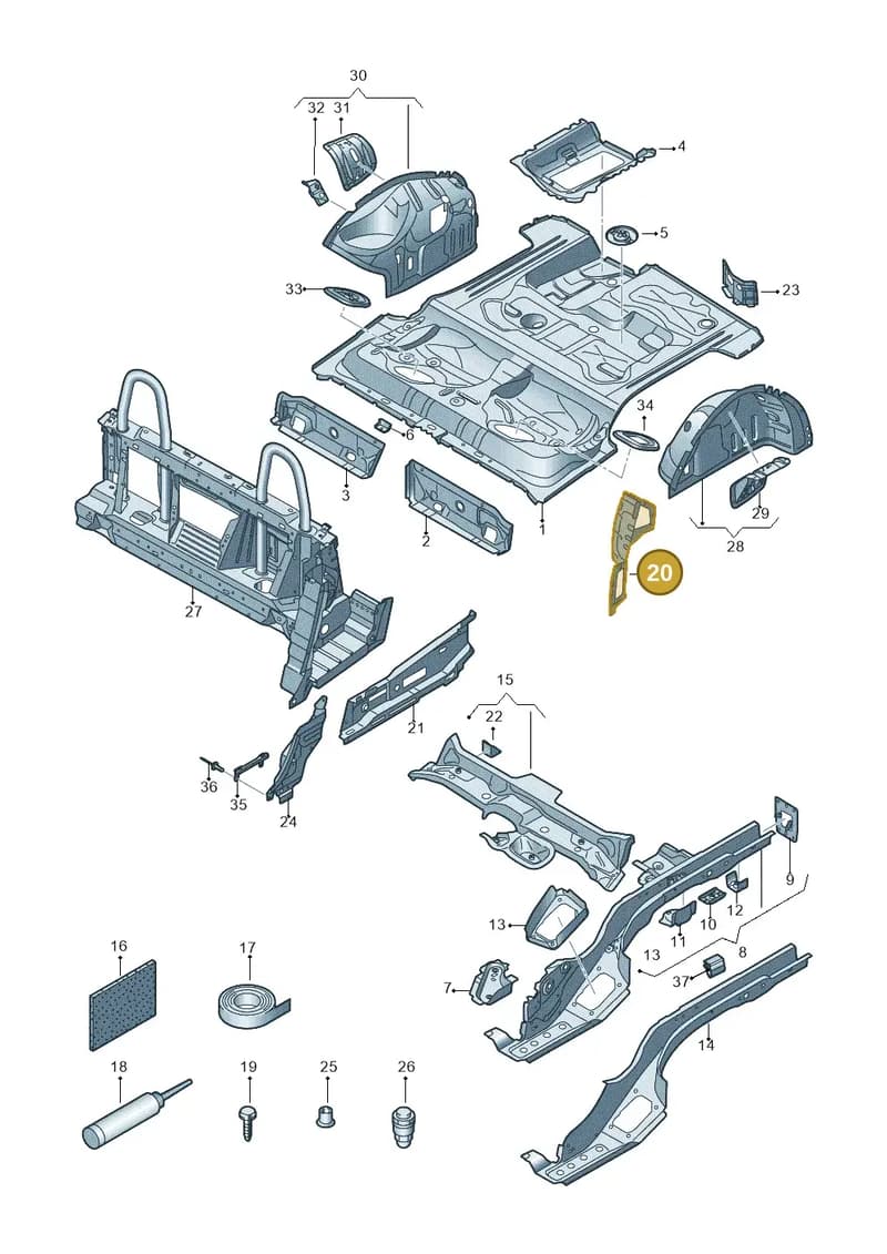 8S7809881 — Audi TT RS (2016-2023) diagram 850803110, position 20