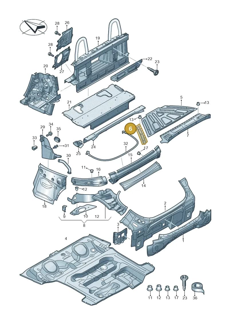 8S7813593 — Audi TT RS (2016-2023) diagram 850813100, position 6