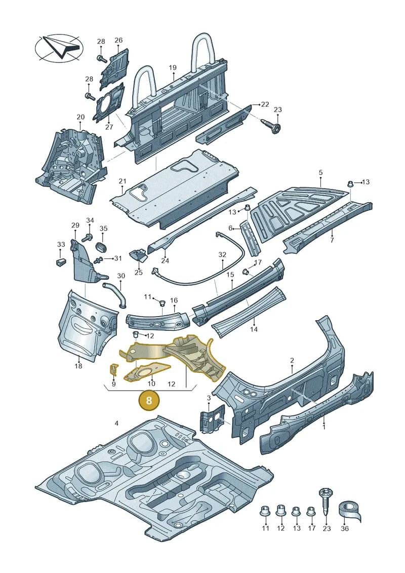 8S7813613 — Audi TT RS (2016-2023) diagram 850813100, position 8