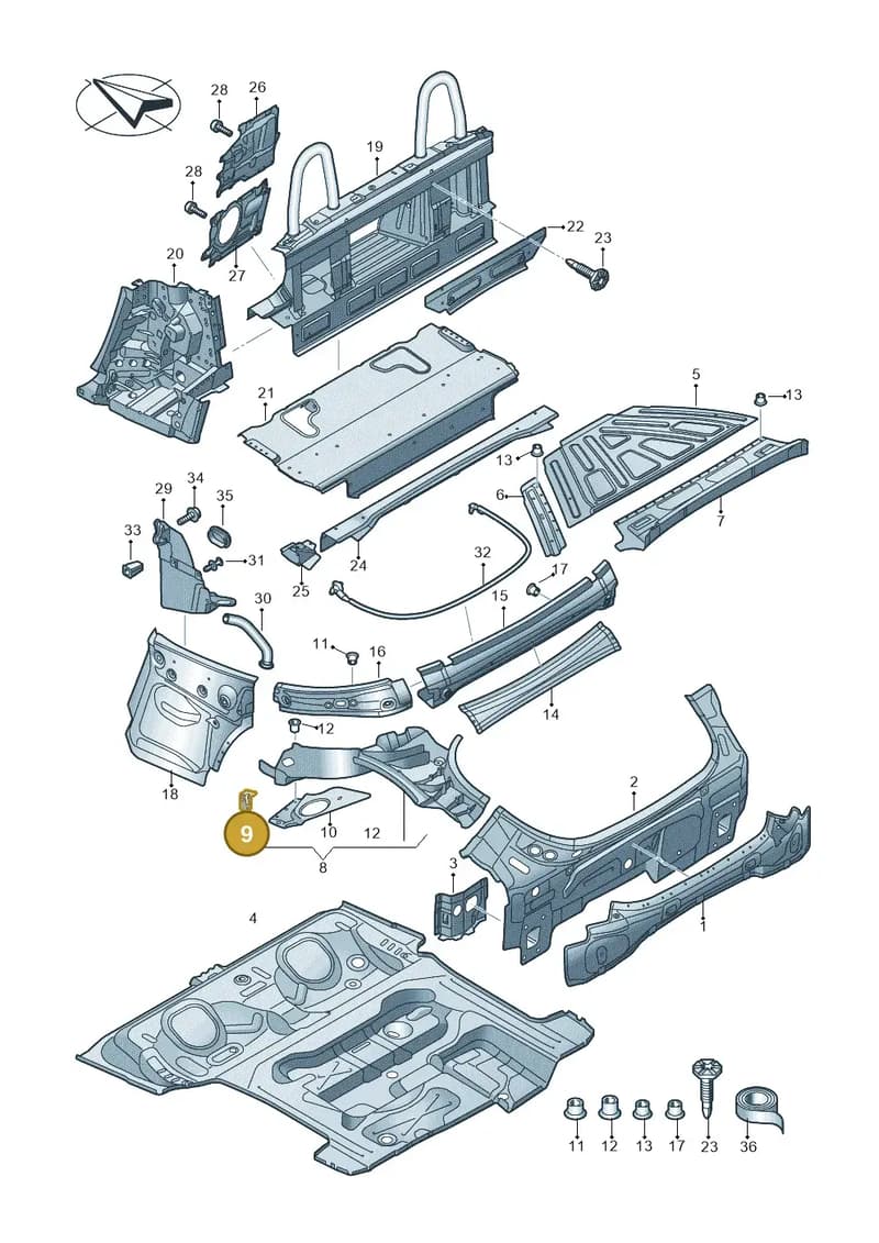 8S7813657 — Audi TT RS (2016-2023) diagram 850813100, position 9