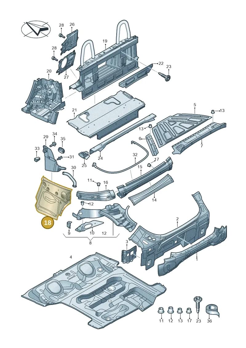 8S7813855A — Audi TT RS (2016-2023) diagram 850813100, position 18