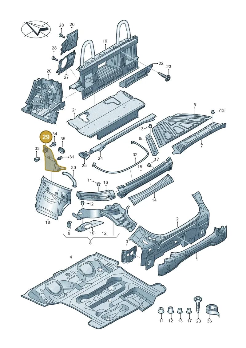 8S7813953A — Audi TT RS (2016-2023) diagram 850813100, position 29