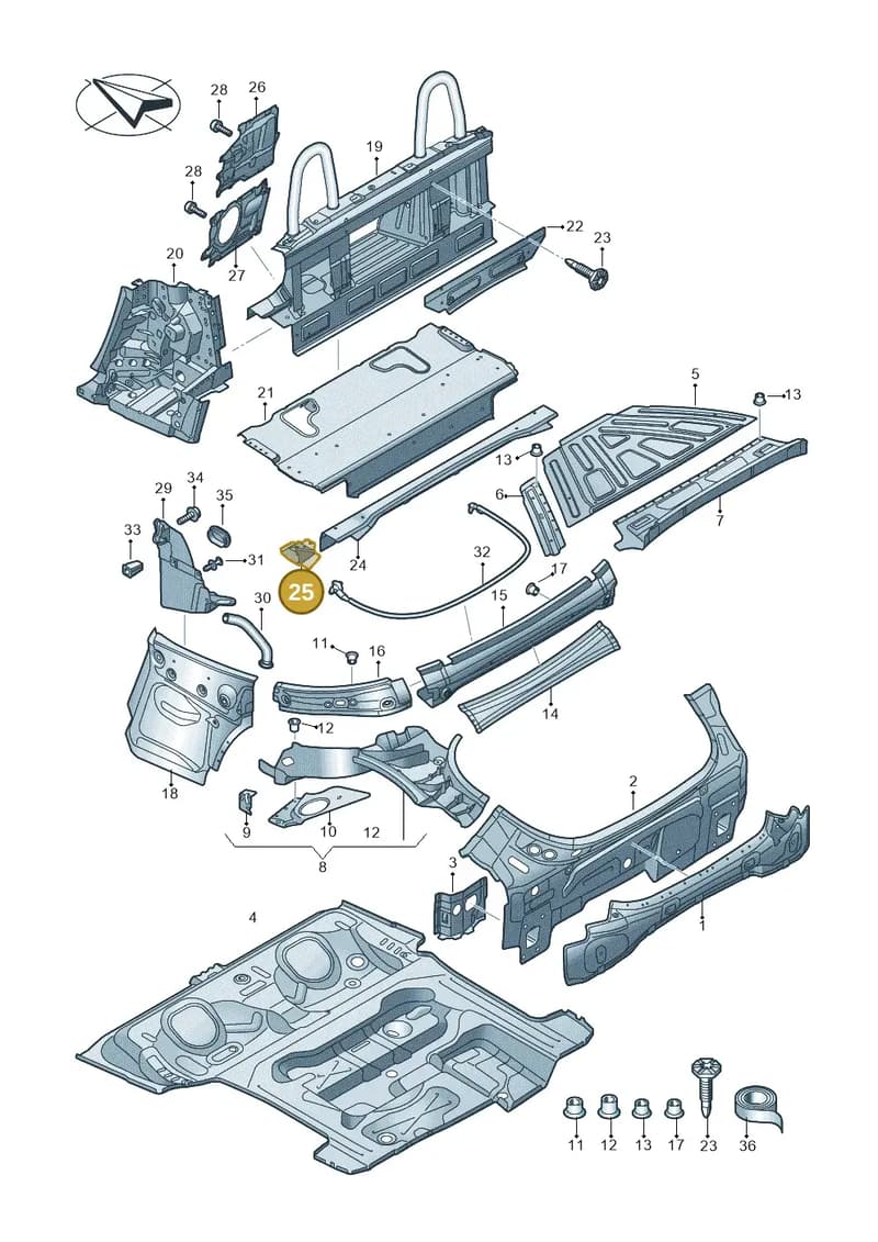 8S7814302 — Audi TT RS (2016-2023) diagram 850813100, position 25