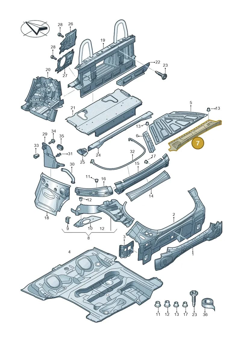 8S7817350 — Audi TT RS (2016-2023) diagram 850813100, position 7