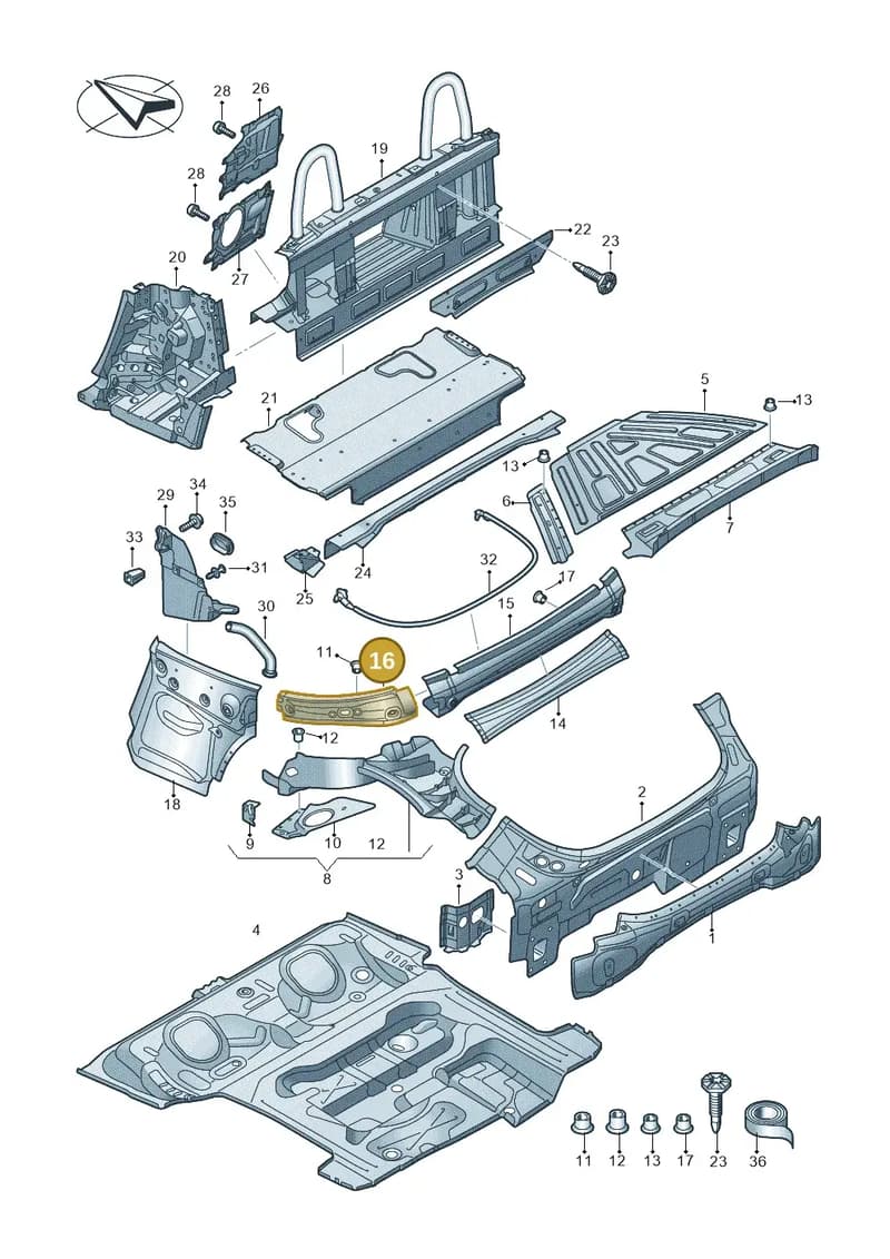 8S7817518 — Audi TT RS (2016-2023) diagram 850813100, position 16