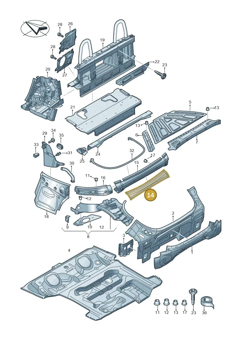8S7817967 — Audi TT RS (2016-2023) diagram 850813100, position 14