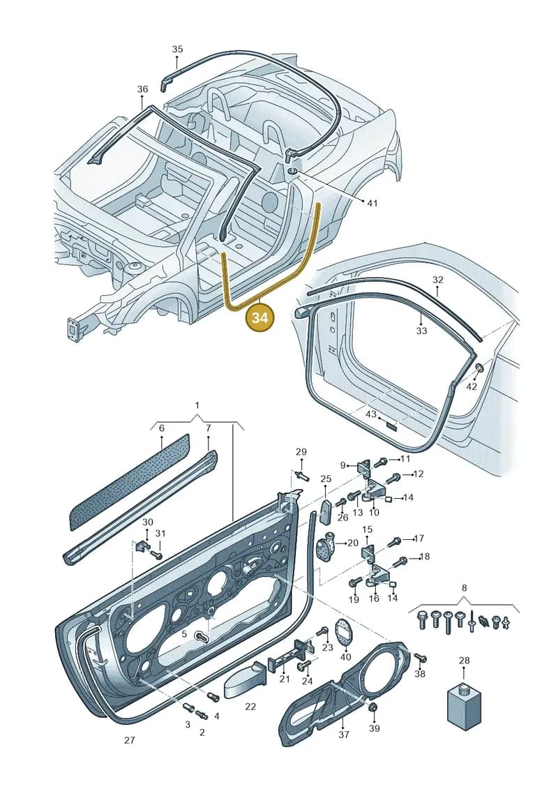 8S7831707 — Audi TT RS (2016-2023) diagram 850831100, position 34