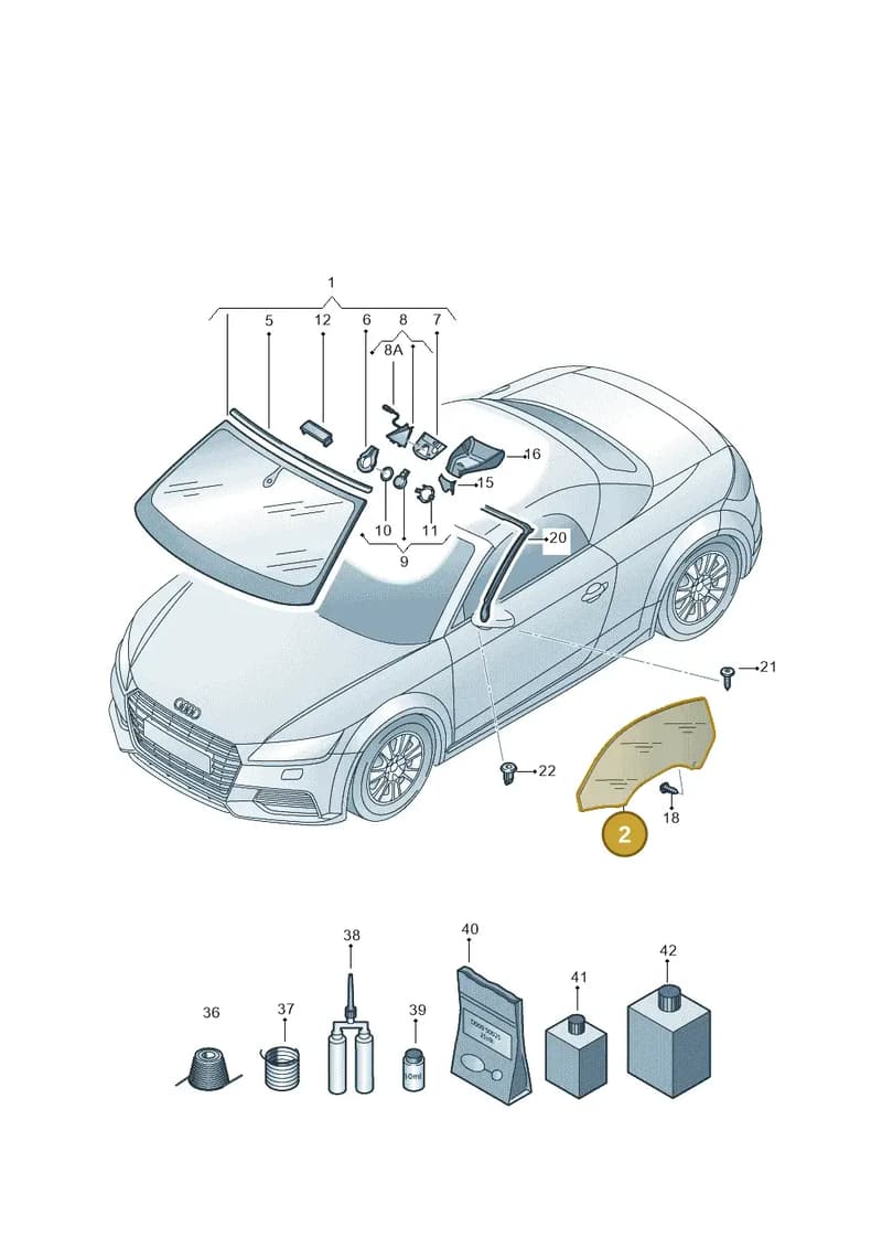 8S7845201 — Audi TT RS (2016-2023) diagram 850845100, position 2
